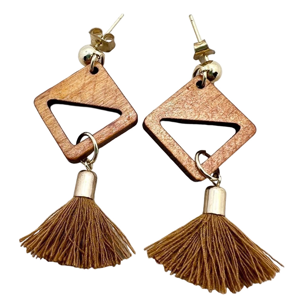 Geometric fringe post funky unique earrings